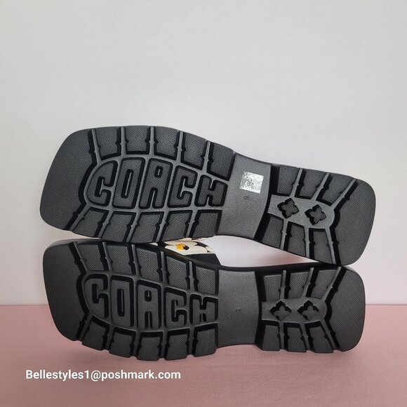 COACH Florence Smooth Leather Sandal With Flower Print -Chalk Multi- Women’s 9B⭐ - Picture 13 of 16